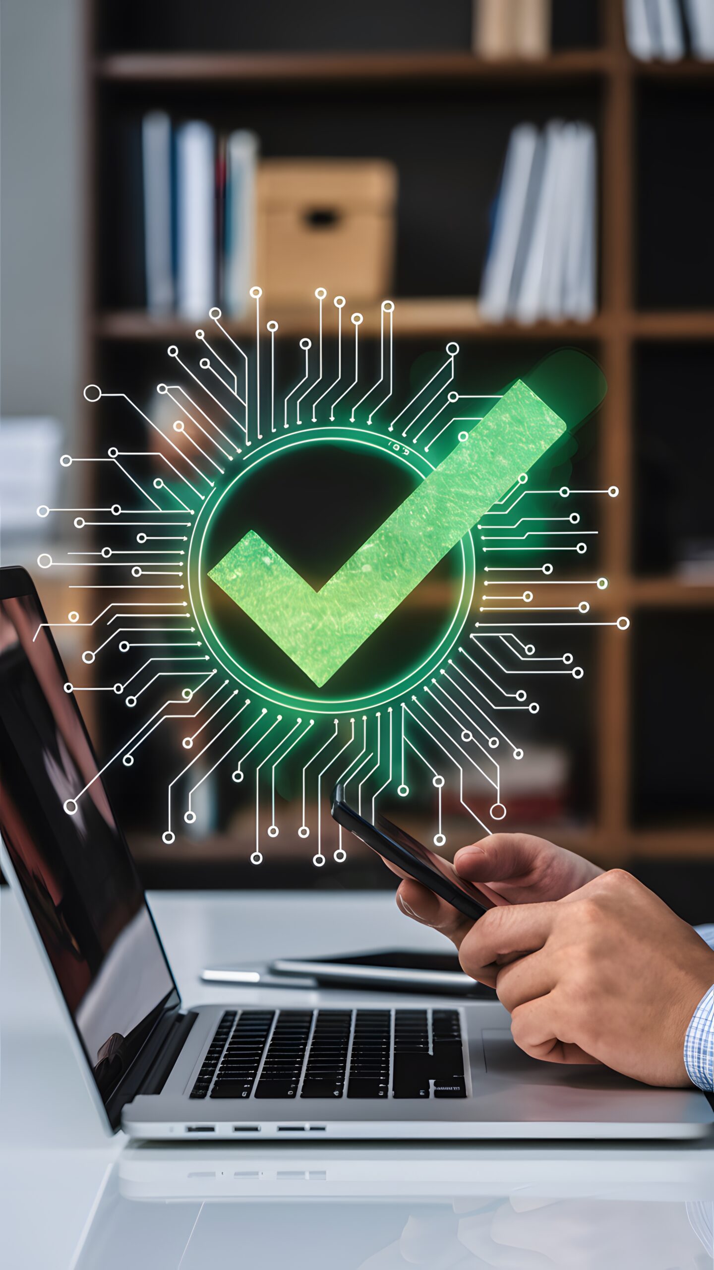 person-using-laptop-mobile-device-modern-office-holographic-elements